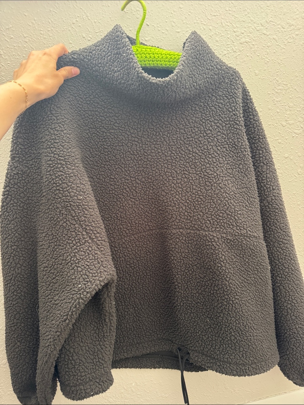 Old Navy Dark Gray Sherpa Funnel Neck Pullover